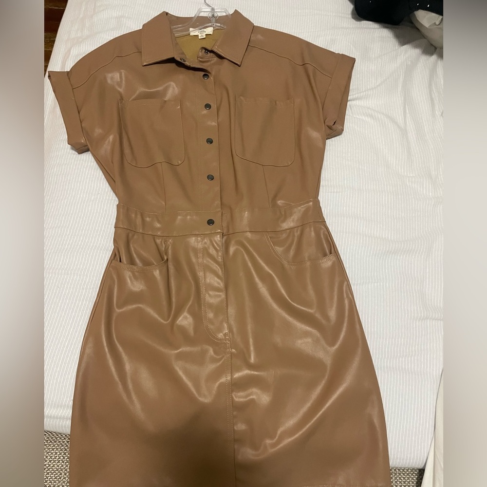 Tan Leather Dress